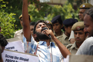 A 2011 protest in Delhi against the POSCO plant (Photo: Joe Athialy/Flickr)