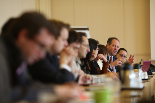 David Sullivan of the US Permanent Mission in Geneva talks during the expert consultation on Dec. 9, 2013